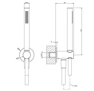 Душевая лейка Gessi Anello 63329.707 чёрный брашированный